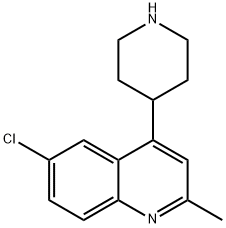 Quinoline, 6-chloro-2-methyl-4-(4-piperidinyl)- 结构式