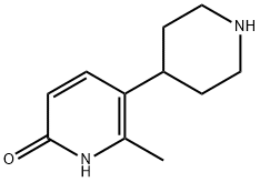 2(1H)-Pyridinone, 6-methyl-5-(4-piperidinyl)- 结构式