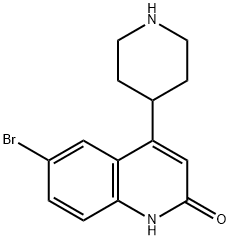 2(1H)-Quinolinone, 6-bromo-4-(4-piperidinyl)- 结构式