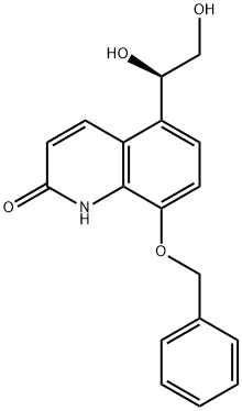 2(1H)-Quinolinone, 5-[(1R)-1,2-dihydroxyethyl]-8-(phenylmethoxy)- Structure