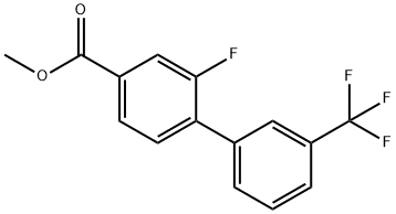 [1,1'-Biphenyl]-4-carboxylic acid, 2-fluoro-3'-(trifluoromethyl)-, methyl ester 结构式