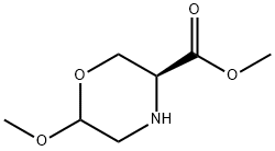 3-Morpholinecarboxylic acid, 6-methoxy-,methylester,(3S)- Struktur