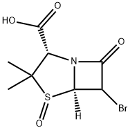 4-Thia-1-azabicyclo[3.2.0]heptane-2-carboxylic acid, 6-bromo-3,3-dimethyl-7-oxo-, 4-oxide, (2S,5R)- Struktur