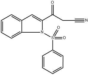 3-氧代-3-(1-(苯磺酰基)-1H-吲哚-2-基)丙腈, 1265234-00-1, 结构式