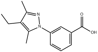 3-(4-Ethyl-3,5-dimethyl-1H-pyrazol-1yl)benzoic acid Struktur