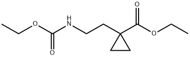 Cyclopropanecarboxylic acid, 1-[2-[(ethoxycarbonyl)amino]ethyl]-, ethyl ester Structure
