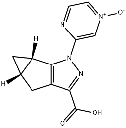 (2S,4S)-9-(4-oxidopyrazin-4-ium-2-yl)-8,9-diazatricyclo[4.3.0.02]nona-1(6),7-diene-7-carboxylic acid Structure