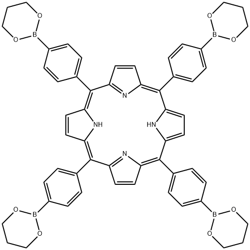 5,10,15,20-tetrakis[4-(1,3,2-dioxaborinan-2-yl)phenyl]-21H,23H-Porphine, 1270214-59-9, 结构式