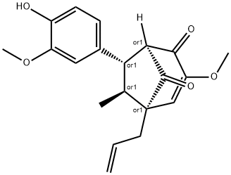 4-O-DeMethylkadsurenin D|)-7-(4-羟基-3-甲氧基苯基)-3-甲氧基-6-甲基-5-(2-丙烯基)双环[3.2.1]辛-3-烯-2,8-二酮