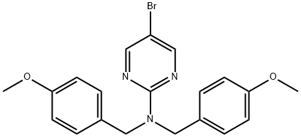 2-Pyrimidinamine, 5-bromo-N,N-bis[(4-methoxyphenyl)methyl]-,1272403-00-5,结构式