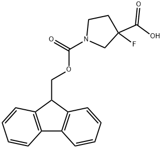 1,3-Pyrrolidinedicarboxylic acid, 3-fluoro-, 1-(9H-fluoren-9-ylmethyl) ester Structure