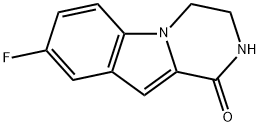 8-Fluoro-3,4-dihydropyrazino[1,2-a]indol-1(2H)-one Struktur