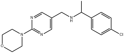 5-?Pyrimidinemethanamin?e, N-?[1-?(4-?chlorophenyl)?ethyl]?-?2-?(4-?morpholinyl)?-, 1280981-01-2, 结构式