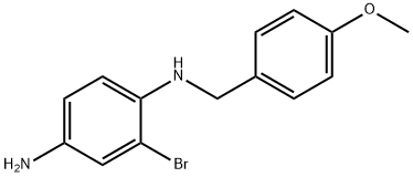 1,4-Benzenediamine, 2-bromo-N1-[(4-methoxyphenyl)methyl]- 结构式