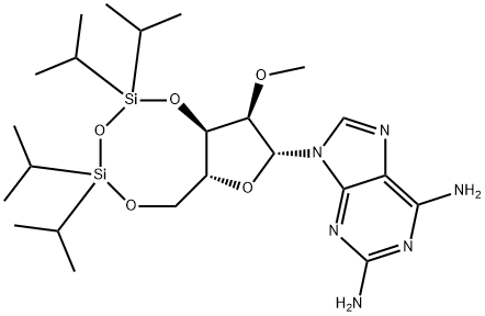 Adenosine, 2-amino-2'-O-methyl-3',5'-O-[1,1,3,3-tetrakis(1-methylethyl)-1,3-disiloxanediyl]- (9CI)