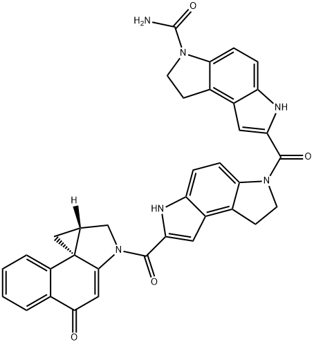 Benzo[1,2-b:4,3-b']dipyrrole-3(2H)-carboxamide,7-[[7-[[(1aS,9bR)-1a,2-dihydro-5-oxo-1H-benzo[e]cycloprop[c]indol-3(5H)-yl]carbonyl]-1,6-dihydrobenzo[1,2-b:4,3-b']dipyrrol-3(2H)-yl]carbonyl]-1,6-dihydro- Structure