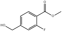 Benzoic acid, 2-fluoro-4-(hydroxymethyl)-, methyl ester Struktur