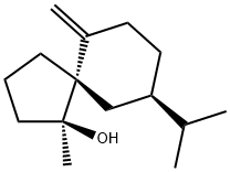 Spiro[4.5]decan-1-ol, 1-methyl-6-methylene-9-(1-methylethyl)-, (1S,5S,9R)- Struktur