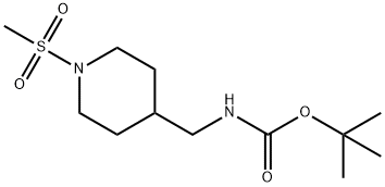 TERT-ブチル 〔[1-(メチルスルホニル)ピペリジン-4-イル]メチル〕カルバメート 化学構造式