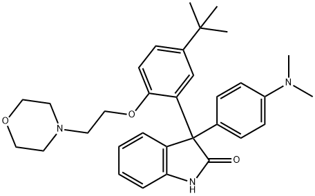 2H-Indol-2-one, 3-[4-(dimethylamino)phenyl]-3-[5-(1,1-dimethylethyl)-2-[2-(4-morpholinyl)ethoxy]phenyl]-1,3-dihydro Structure
