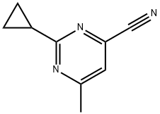 4-Pyrimidinecarbonitrile, 2-cyclopropyl-6-methyl- 结构式