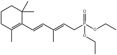 Phosphonic acid, P-[(2E,4E)-3-methyl-5-(2,6,6-trimethyl-1-cyclohexen-1-yl)-2,4-pentadien-1-yl]-, diethyl ester Struktur