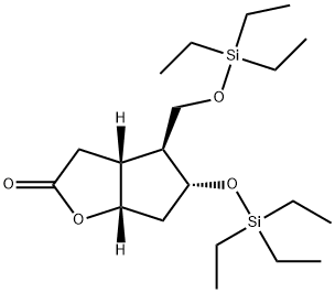 2H-Cyclopenta[b]furan-2-one, hexahydro-5-[(triethylsilyl)oxy]-4-[[(triethylsilyl)oxy]methyl]-, (3aR,4S,5R,6aS)- Struktur