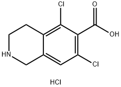 6-异喹啉甲酸-5,7-二氯-1,2,3,4-四氢盐酸盐, 1289646-93-0, 结构式