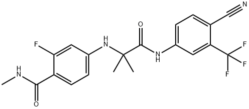 4-[1-(4-cyano-3-trifluoromethyl-phenylcarbamoyl)-1-methyl-ethylamino]-2-fluoro-N- 化学構造式