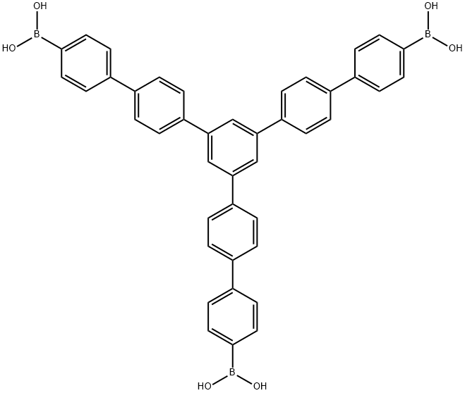 Boronic acid, B,B'-[5''-(4'-borono[1,1'-biphenyl]-4-yl)[1,1':4',1'':3'',1''':4''',1''''-quinquephenyl]-4,4''''-diyl]bis-,1290630-80-6,结构式