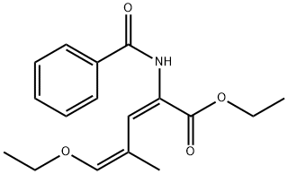 2,4-Pentadienoic acid, 2-(benzoylamino)-5-ethoxy-4-methyl-, ethyl ester, (E,Z)- (9CI) Structure