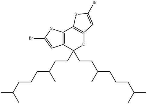 2,7-二溴-5,5-双(3,7-二甲基辛基)-5H-二噻吩并[3,2-B:2',3'-D]吡喃 结构式