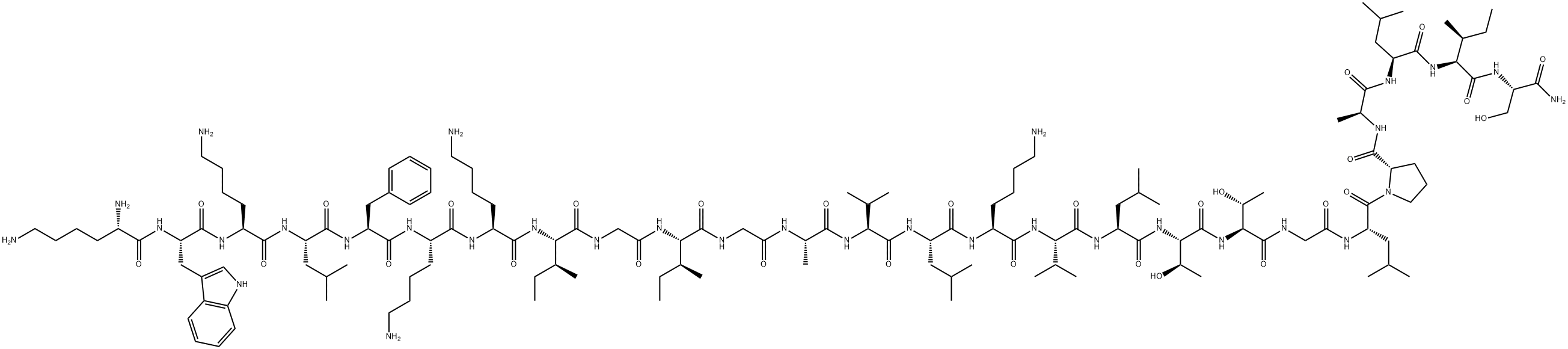 抗菌肽A(1-8)蜂毒素(1-18), 129696-23-7, 结构式