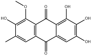 9,10-Anthracenedione, 1,2,3,7-tetrahydroxy-8-methoxy-6-methyl- Structure