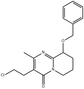 4H-Pyrido[1,2-a]pyrimidin-4-one, 3-(2-chloroethyl)-6,7,8,9-tetrahydro-2-methyl-9-(phenylmethoxy)- 结构式