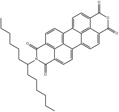 1H-2-Benzopyrano[6',5',4':10,5,6]anthra[2,1,9-def]isoquinoline-1,3,8,10(9H)-tetrone, 9-(1-hexylheptyl)- Struktur