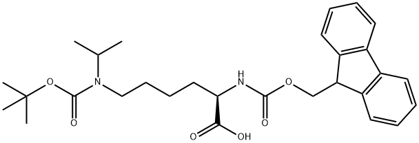 (R)-2-((((9H-芴-9-基)甲氧基)羰基)氨基)-6-((叔丁氧基羰基)(异丙基)氨基)己酸,1313054-37-3,结构式