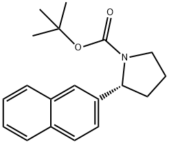 (R)-(2-萘-2-基)吡咯烷-1-羧酸叔丁酯 结构式