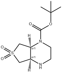 RAC-TERT-BUTYL (4AR,7AS)-6,6-DIOXO-OCTAHYDRO-6LAMBDA6-THIENO[3,4-B]PIPERAZINE-1-CARBOXYLATE, CIS 结构式