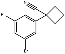 1-(3,5-dibromophenyl)cyclobutane-1-carbonitrile Struktur