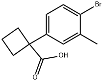 1-(4-bromo-3-methylphenyl)cyclobutanecarboxylic acid Struktur