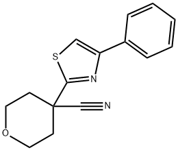 4-(4-phenylthiazol-2-yl)tetrahydro-2H-pyran-4-carbonitrile Structure