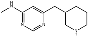 4-Pyrimidinamine, N-methyl-6-(3-piperidinylmethyl)- 结构式