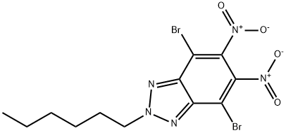 2H-Benzotriazole, 4,7-dibromo-2-hexyl-5,6-dinitro- 化学構造式