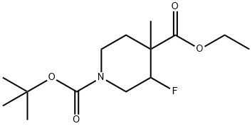 1-tert-butyl 4-ethyl 3-fluoro-4-methylpiperidine-1,4-dicarboxylate(isomer  B) Struktur