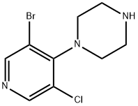 Piperazine, 1-(3-bromo-5-chloro-4-pyridinyl)- 结构式