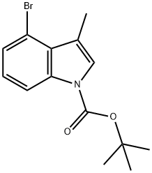 1H-Indole-1-carboxylic acid, 4-bromo-3-methyl-, 1,1-dimethylethyl ester Struktur