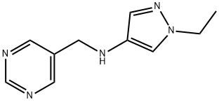 5-Pyrimidinemethanamine, N-(1-ethyl-1H-pyrazol-4-yl)- Struktur