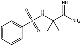 2-benzenesulfonamido-2-methylpropanimidamide Struktur