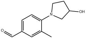 4-(3-羟基吡咯烷-1-基)-3-甲基苯甲醛, 1342738-77-5, 结构式
